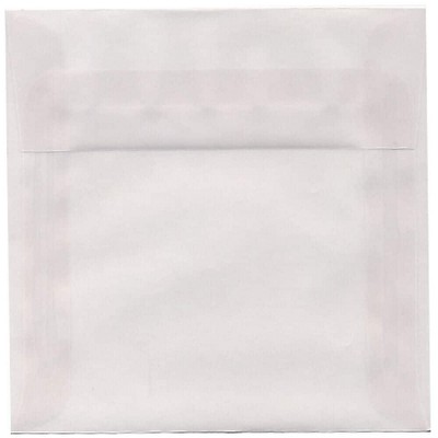 JAM Paper 6 x 6 Square Translucent Vellum Invitation Envelopes Clear GTGN515I