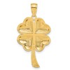 Black Bow Jewelry 14k Yellow Gold Polished Heart Leaf Clover Pendant, 17mm (5/8 inch) - 3 of 4