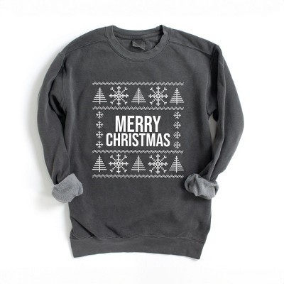 Simply Sage Market Women's  Garment Dyed Graphic Sweatshirt Merry Christmas Sweater