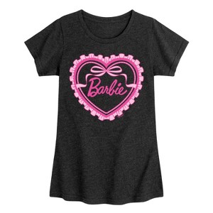 Girls' - Barbie - Coquette Heart Fitted Short Sleeve Graphic T-Shirt - 1 of 4