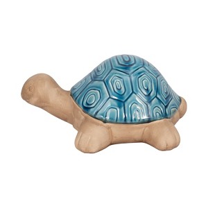 Sagebrook Home 13" Ceramic Tortoise Decor Contemporary Decorative Statue Turtle Figurine - 1 of 4