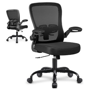 KERDOM Ergonomic Office Chair, Adjustable Lumbar Support, Breathable Mesh Fabric, Durable and Reliable, Black - 1 of 4