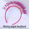 Evo Bytes Hot Pink Happy Birthday Felt Headband with Glitter, Perfect for Baking & Party Decor - 2 of 4