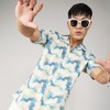 Campus Sutra Men Men's Navy Blue & Off-White Ombre Lined Shirt - 2 of 3