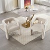 Set of 2 Modern Chenille Upholstered Dining Chairs with Barrel Design and Wood Frame, Accent Armchairs for Kitchen, Dining Room or Lounge-Panipeachy - 2 of 4