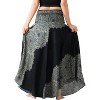 Women's Boho Maxi Skirt - Floral Print Long Flowy Skirt Hippierose Black - 3 of 4