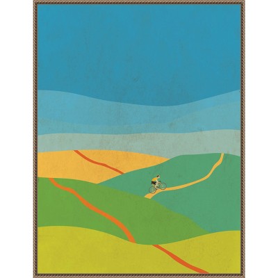 Vibrant Abstract Nature Vista Canvas Wall Art with Beaded Frame