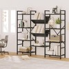 Triple Wide 4 Tier Book Shelf, Tall Bookshelf with Open Display Shelves, Industrial Large Bookshelves and Bookcases - 3 of 4