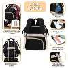 Itopfox Large Waterproof Diaper Backpack with Changing Pad, Pacifier Case, 16 Pockets, Insulated Bottle Holders, Stroller Straps, Black - 4 of 4