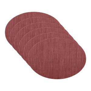REGALWOVEN PVC Oval Kitchen Dining Table Decor Wipeable Placemats 6 Pcs - 1 of 4