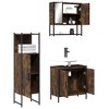 vidaXL 3 Piece Bathroom Set in Smoked Oak - Modern Engineered Wood Furniture with Mirror Cabinet, Sink Cabinet, Storage Unit - 4 of 4