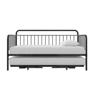 DHP Oddny Metal Daybed with Pop Up Trundle Bed, Twin over Twin, Black - 1 of 4