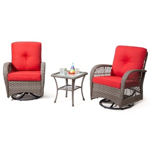 UPTIOT Outdoor 2 - Person Outdoor Seating Group with Cushions - 1 of 4