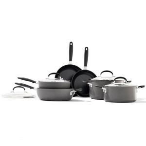 OXO 10pc Ceramic Non-Stick Pot and Pan Set Black: Kitchen Cookware Set, Anodized Aluminum, Gas Compatible - 1 of 4