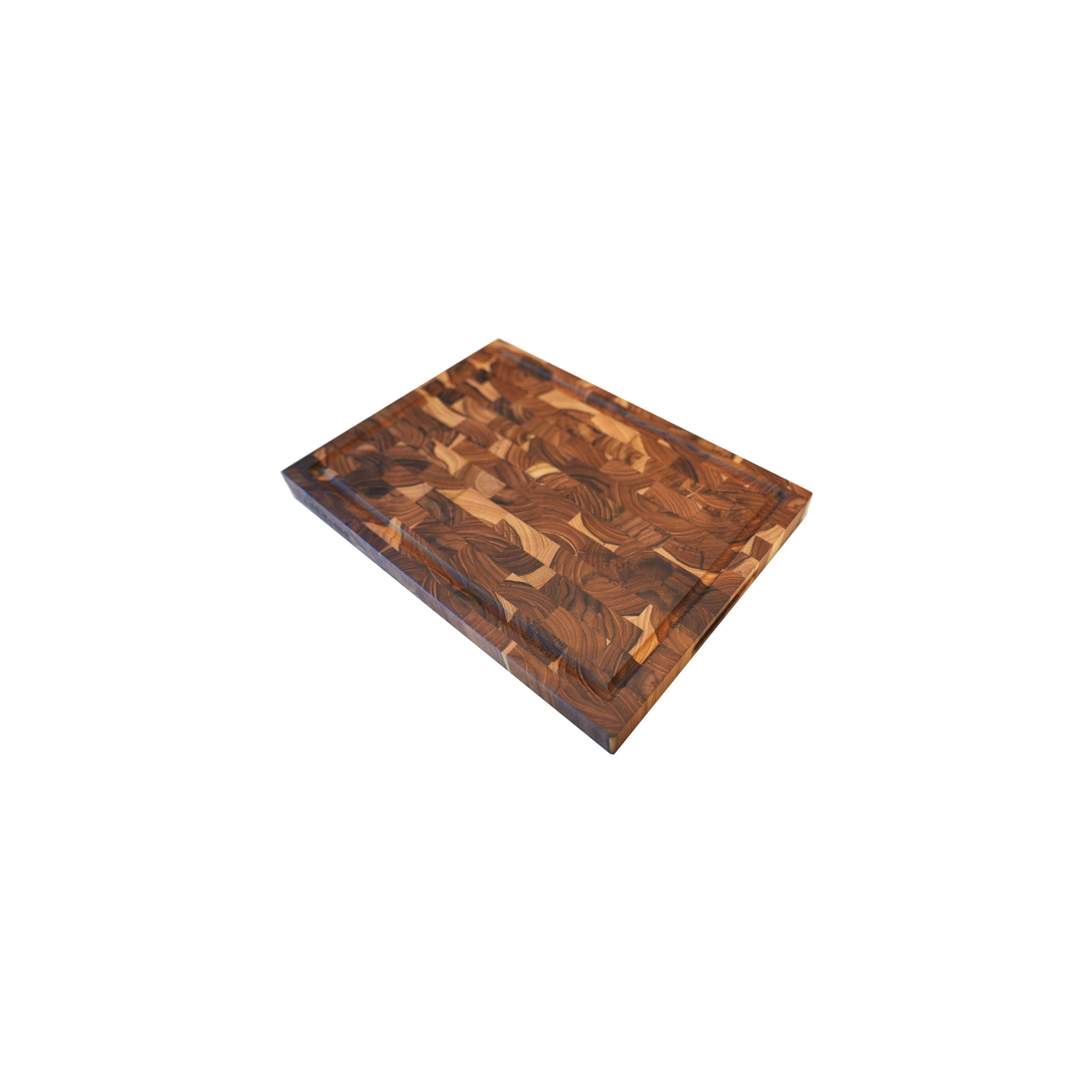EcoDecors FSC Teak 14x10 End Grain Reversible Cutting Board for Prep