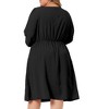 Agnes Orinda Women's Plus Size Midi Long Sleeve Sweetheart Bow Tie Swing Ruffle Swiss Dots Boho Babydoll Dresses - 4 of 4