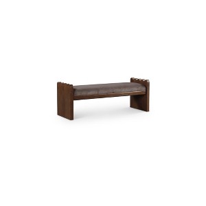 Meridian Furniture,Sonia Velour Fur Fabric Bench - 1 of 4