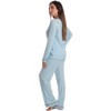 Just Love Women’s Cotton Pajama Set – Long Sleeve Top & Sleep Pants with Pockets – Soft Jersey Knit - 2 of 3
