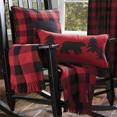 Tango Red and Black Buffalo Check Cotton Throw Blanket