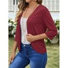 Women's Casual Knitted Cardigan, Open-Front 3/4 Sleeve Lightweight Sweater Jacket for Daily Layering - 2 of 4