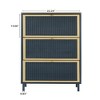 Shoe Cabinet, Shoe Organizer Cabinet With Foot Pad, Metal Base And Legs 3 Flip Drawers Entryway Organizer, Multi-Layer Shoe Cabinet - 4 of 4