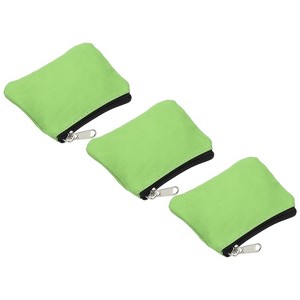 Unique Bargains Canvas Portable Change Coin Purse Pouch with Zipper 3 Pcs - 1 of 4