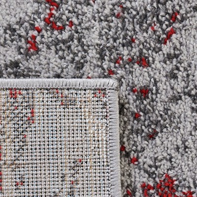 Adirondack Red and Grey Abstract Square Area Rug
