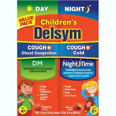Delsym Kids Cough+ Day Night, 2X4 Oz