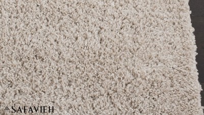 Beige Synthetic Shag Area Rug 4' x 6'