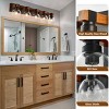 BAOURE 20.08" Black Bathroom Vanity Light Fixture, Rustic Wall Sconces with Glass Shade,Vanity Lighting Fixtures Over Mirror for Living Room Hallway - 4 of 4