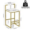 Lyngins Set of 2 Modern Counter Height Bar Stools, Velvet Upholstered Bar Stools with Slim Golden Metal Legs, Counter Stools/Bar Chairs for Kitchen - 4 of 4