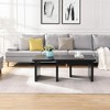 Chic Crate - Elevate Your Décor with Black Rectangle Wood Coffee Table Duo | 47.24*23.62 and 35.43*31.49 inch, Ideal for Dining Room, Garden - 2 of 4
