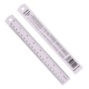 Unique Bargains Aluminum Alloy Rulers with Centimeters Millimeters Inches and Conversion Table 2 Pcs - 1 of 4