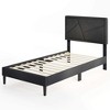 Costway Twin/Full/Queen Size Bed Frame with High Headboard & Wooden Slats No Box Spring Needed - 2 of 4