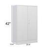 Folding Filing Storage Cabinet, 42 Inch Metal Storage Cabinet with 2 Locking Doors Adjustable Shelf Storage Locker Cabinet-White - 2 of 4