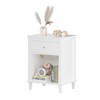 Racxily Modern White Nightstand,with Drawer Functional Storage Nightstand for Bedroom & Living Room - 2 of 4