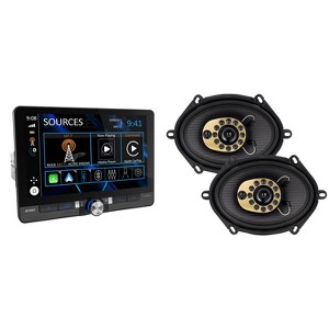 Jensen CAR813 8" Touch Screen Receiver + 1 Pair JS68T 6x8" Speakers - 1 of 3