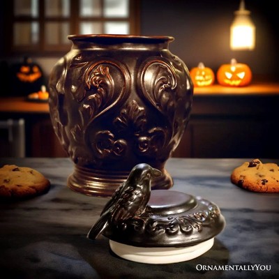 OrnamentallyYou Gothic Urn 8" Cookie Jar, Ceramic Halloween Kitchen Decoration — фото 3