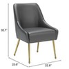 Zuo Maxine Dining Chair Gray & Gold - 3 of 4