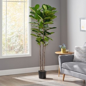 NicBex Artificial Tree Faux Plants 6FT Artificial Fiddle Leaf Fig Tree Indoor with Natural Wood Trunk, Room Decor for Home, Porch - 1 of 4