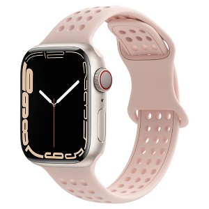 HTUTWOO Apple Watch Band, Breathable Silicone Sport Wristband Strap 38/40/41/42/44/45/46/49mm for iWatch Series 10 9 8 7 6 5 4 3 2 1 Ultra SE - 1 of 4
