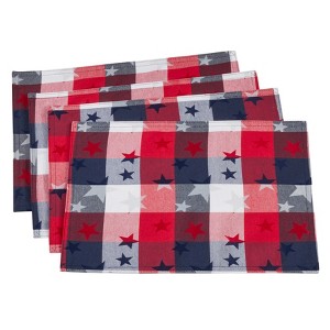 Saro Lifestyle Americana Checkered Placemat, 13"x19" Oblong, Multi (Set of 4) - 1 of 3