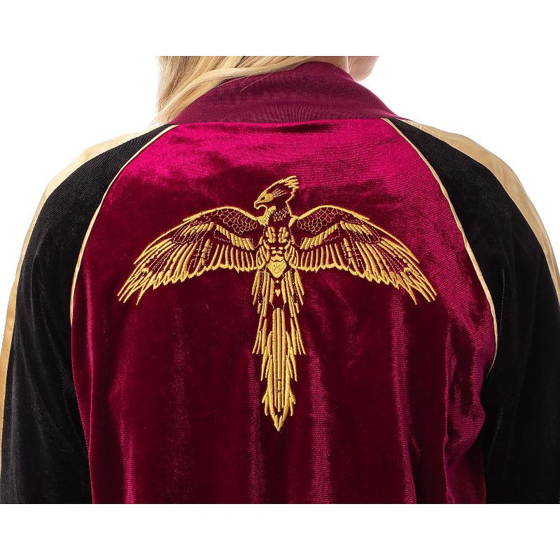 Harry Potter Womens' Magical Creatures Bomber Velour Zip-Up Jacket, 4 of 6