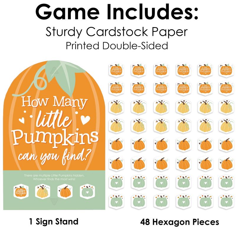 Big Dot of Happiness Little Pumpkin - Fall Birthday Party or Baby Shower Scavenger Hunt - 1 Stand and 48 Game Pieces - Hide and Find Game, 5 of 9