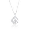 Bella Silver Sterling Silver, Pave CZ Swirl Design Necklace & Earrings Set - Silver - 16+2 Inch - 3 of 4