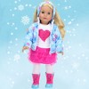 Sophia’s Snowflake Print Fleece Jacket & Matching Earmuff Set for 18” Dolls, Light Blue - 4 of 4