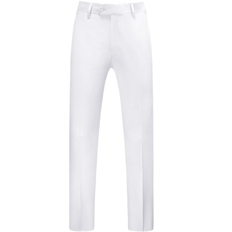 Lars Amadeus Men's Regular Fit Flat Front Chino Business Wedding Suit Pants, 1 of 7
