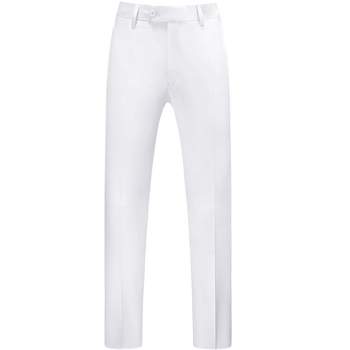 Lars Amadeus Men's Regular Fit Flat Front Chino Business Wedding Suit Pants