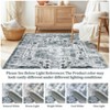 Vintage Carpet Washable Carpet Soft Imitation Wool Living Room Carpet Non-slip Vintage Distressed Decorative Carpet Oriental Print Easy-to-Clean - 4 of 4