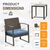 Aoodor 3 Pieces Patio Furniture Set Outdoor Rattan Conversation Bistro Set with Coffee Table for Yard, Garden, Balcony,Backyard - 3 of 4